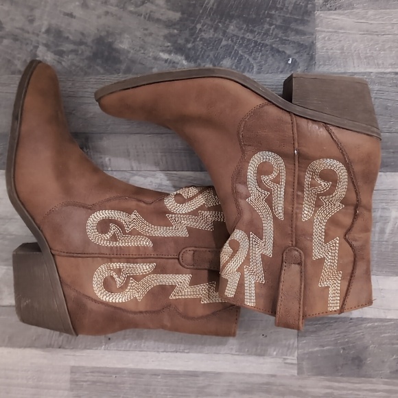 Cowgirl Boots Rampage Ladies Boots Rampage Black Cowboy Boots 9 - Picture 5 of 12